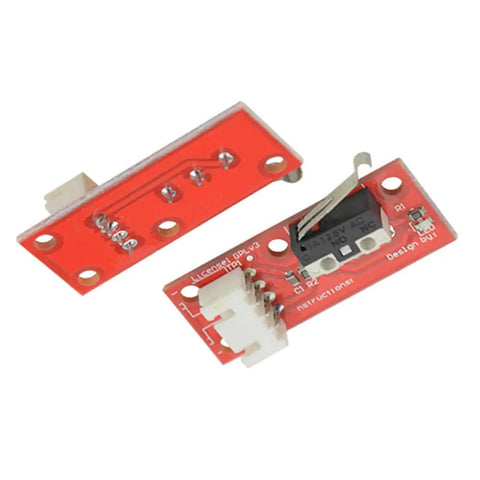 10 Pack Mechanical Endstop Switch With 22AWG Cable For 3D Printers showing red circuit boards and white connectors.