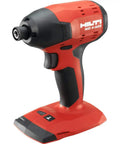 22 Volt Cordless Impact Driver Body With Quarter Inch Hex Chuck High Torque Lithium Ion Power Black Red Design Heavy Duty Tool