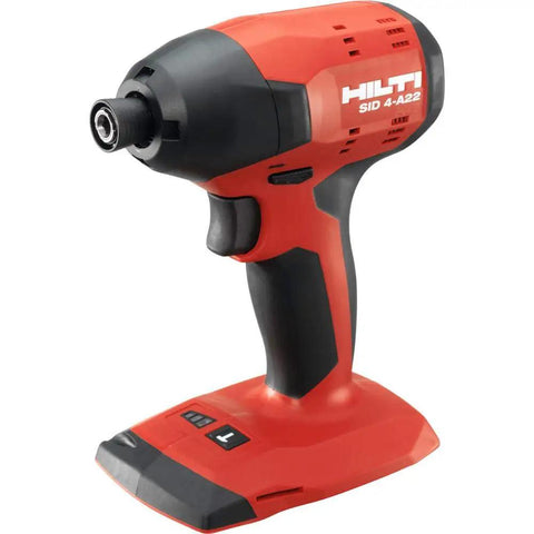 22 Volt Cordless Impact Driver Body With Quarter Inch Hex Chuck High Torque Lithium Ion Power Black Red Design Heavy Duty Tool