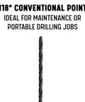 Thirteen Sixteenths Inch Extra Long HSS Drill Bit With Half Inch Shank For Heavy Duty Drilling, Pro Grade Black Oxide Finish