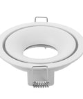 OUNONA Recessed Lighting Trims: Spotlight Downlight Holder, MR16/GU10 Retrofit eyeball fixture mounting frame in white.