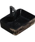 Bathroom Sink Retro Countertop Basin Household Ceramic Wash Basin Bathroom Wash Basin Personalized Hand-Carved Pattern Sink Bathroom Sink Vessel with black finish and artistic design.