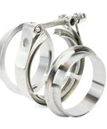 Stainless Exhaust V Band Clamp Set Of 3 For 3 Inch Turbo Systems, heavy-duty stainless steel design, side view