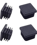 1 Inch Square Plastic Tubing End Caps For Square Tubing Posts 4 Pack Helical Wire Lined Tight Fit Outer Size 1 Inch Square
