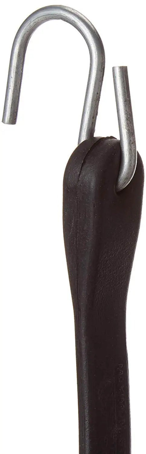 Close-up of metal hook on 41 Inch 50 Pack Rubber Bungee Cords With Metal Hooks For Flatbed Trucks Heavy Duty Tarp Tie Down Straps