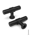 5 Pack Black Cabinet Knobs And Drawer Pulls, T Bar Dresser Handles, Modern Hardware For Cupboard And Bathroom, Satin Matte Black Finish