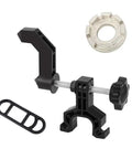 Portable Bicycle Wheel Truing Stand On The Go For Front And Rear Wheels With Spoke Wrench Black ABS And Stainless Steel
