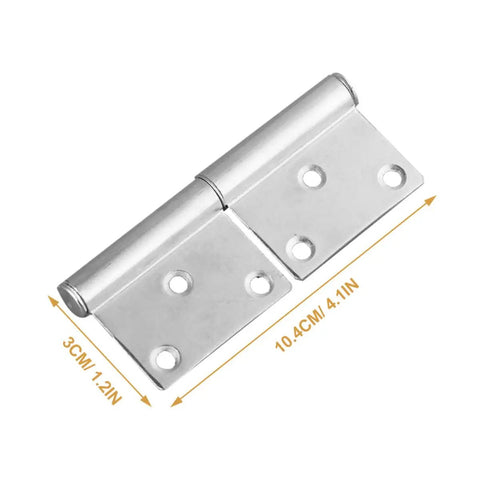 Heavy Duty 5-Inch Detachable Lift-Off Door Hinges Weld-On Iron Flag Hinge Pair, silver iron hinge with dimensions