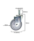 Heavy Duty Swivel Caster Wheels With Brakes For Furniture Workbenches And Carts, Durable TPR Rubber Wheels