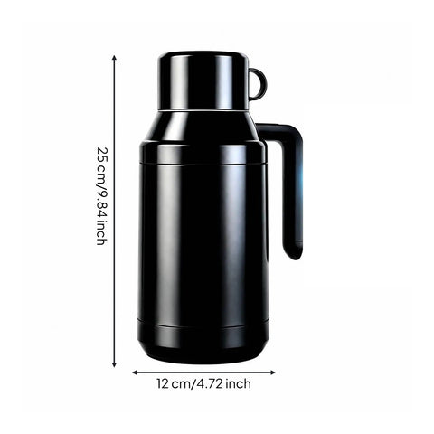 Road Ready Stainless Steel 12V And 24V Car Water Heater Plugs Right Into Cigarette Lighter Portable Electric Kettle dimensions 25cm height 12cm width.