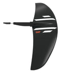 One-Lock Wake Foil Quick Start Package With Ease 1250 Front Wing in black with side view. Features white stripes and branded text.