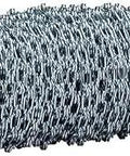 Heavy Duty Lock Link Chain With Single Loop On Reel Galvanized Low Carbon Steel 0.18 Inch Diameter 100 Foot Length 580 Pound Load Capacity