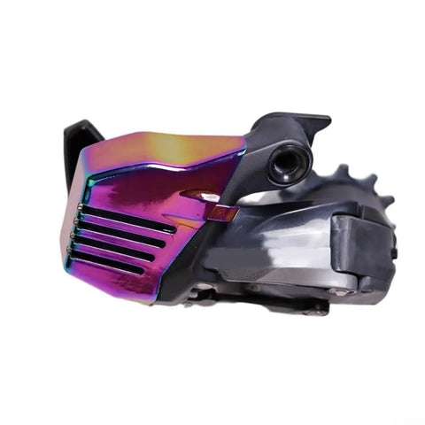Rear Derailleur Battery Guard With Heat Dissipation Holes For SRAM RED AXS Electronic Shifting in Rainbow Finish, side view