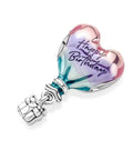 Birthday Hot Air Balloon Charm For Moments Bracelet In Sterling Silver With Multicolor Enamel Finish Gift Box Included Women Jewelry Gift Totally Cute Birthday Accessory For Her, heart-shaped charm