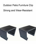 Four Pack Outdoor Patio Furniture Clips For Sectional Sofas And Wicker Rattan Chairs, Black 59mm Inner Bore Connectors image