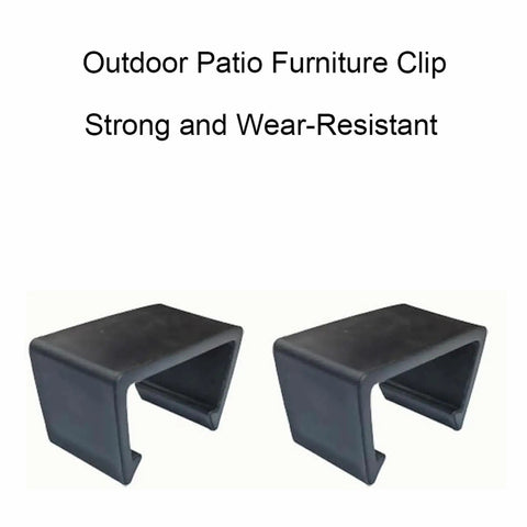 Four Pack Outdoor Patio Furniture Clips For Sectional Sofas And Wicker Rattan Chairs, Black 59mm Inner Bore Connectors image