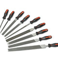 Ergonomic 9 Piece File Set With 6 Inch 8 Inch 10 Inch And 12 Inch Bastard And Tapered Files Multicolor Handles Pro Grade Metalworking Maintenance Tool Kit For Precision Shaping And Deburring