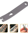 Pocket Size Stainless Steel Crowbar Pry Bar Widgy Bar EDC Tool for Bushcraft and Survival shown from various angles in hand