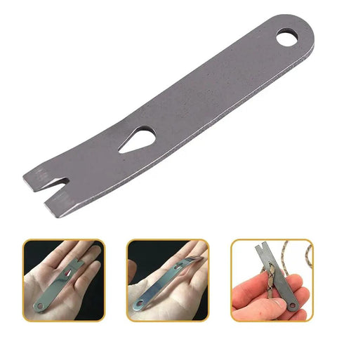 Pocket Size Stainless Steel Crowbar Pry Bar Widgy Bar EDC Tool for Bushcraft and Survival shown from various angles in hand