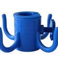 Blue 4 Prong Beach Umbrella Hook Hanging Organizer For Towels Hats Clothes Cameras Sunglasses And Bags, durable plastic