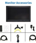 10.1 Inch Portable Security Monitor With 1024x600 HD Display, BNC AV VGA USB Inputs and accessories including cables and remote