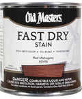 20 Pack Half Pint Bottles Red Mahogany Interior Oil Based Wood Stain Featuring Fast Track Dry Technology That Cures In Thirty Minutes For Slick Rich Coats On Hardwood Surfaces And Craftwork Projects in can.