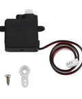 Elite Grade High Performance RC Motor Servo For K170 0003 001 showing black servo body with wires and accessories.