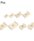 8 Piece Watch Case Press Die Kit With Nylon Fitting Dies for Tabletop Capping Machine Watch Repair Gear designed for quick safe back cover inserts visible in various sizes of ABS plastic.