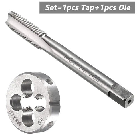 M8 X 1 Tap And Die Set HSS Straight Fluted Right Hand Threads Repair And Create New M8 Threads For Metalworking Projects