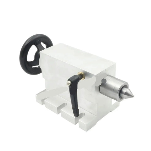 Tough As Nails Cnc Fourth Axis Rotary Table With K11 Three Jaw Chuck And Mt2 Tailstock, featuring precision design and adjustable tailstock.