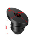 100 Pack Top Shelf Beveled Cable Railing Grommets 30 Degree Rubber Protector Sleeves detailed view with dimensions