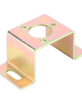 Encoder Mounting Bracket 38mm Iron Galvanized U Type Holder with holes, side view, for reliable motor encoder installation.