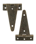 Top Shelf Heavy Duty T Flat Hinge 2 Pack Bronze Galvanized Iron Bracket, 10.1 cm tall, for cabinet doors and sheds.