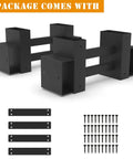Outdoor Firewood Rack Brackets Kit For Quick Wood Piling And Storage Adjustable Log Stacking Stand Black Set Of 2