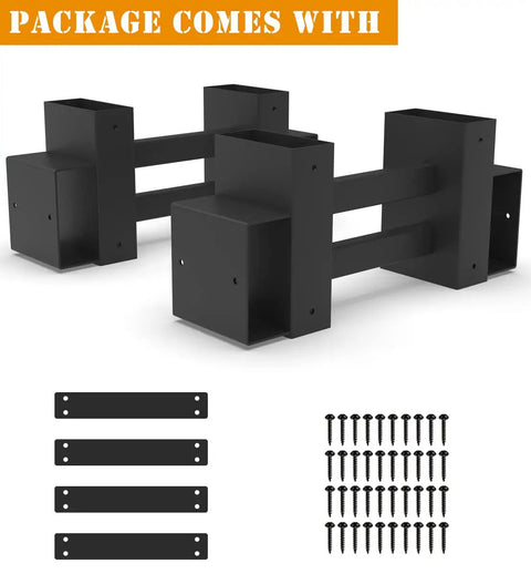 Outdoor Firewood Rack Brackets Kit For Quick Wood Piling And Storage Adjustable Log Stacking Stand Black Set Of 2