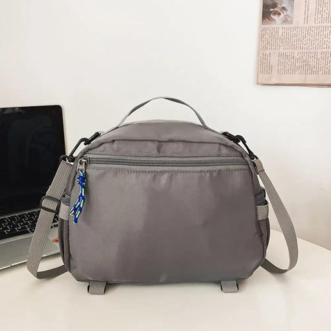 Lightweight Nylon Camping Backpack With Breathable Comfort Large Capacity Grey Build Durable Scratch Resistant Material Smooth Zippers