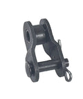 Close-up of 415 Chain Half Links and Lock Set for Gas Motor Kits, heavy-duty steel component for motorized bicycles.