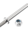 Beefy Steel Landing Gear Drive Shaft Axle For RC Airplane With Nuts Five Thirty Second Inch Diameter By One Point Seven Inch Length Includes Two Pack Durable RC Parts Upgrade, shown with nut.