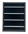 Front view of Heavy Duty Metal 4 Drawer Storage Cabinet for garage and workshop with no assembly required and tough steel construction.