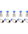 Push To Connect One Quarter Inch Pneumatic Fittings Straight Nickel Plated Brass Female One Quarter NPT Quick Connect Tubing Fittings Set Of Ten