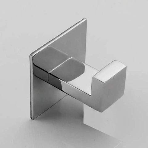 Square Coat Hook Set 2 Pack Stainless Steel Wall Mounted Self Adhesive No Drilling Towel And Robe Hooks Mirror Polished Finish