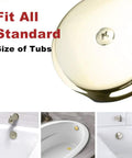 Top Shelf Single Hole Bathtub Overflow Drain Cover Plate With Brushed Nickel Finish, fits all standard tub sizes.