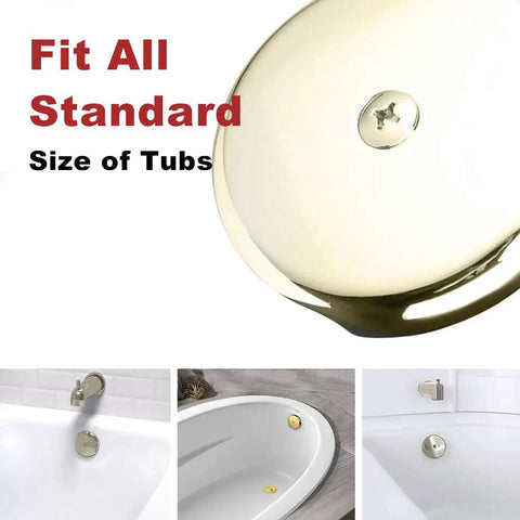 Top Shelf Single Hole Bathtub Overflow Drain Cover Plate With Brushed Nickel Finish, fits all standard tub sizes.