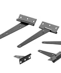 Heavy Duty T Shape Barn Door Hinges Crafted From Sleek Black Iron Deliver Smooth As Butter Sliding Action For Rustic Furniture.