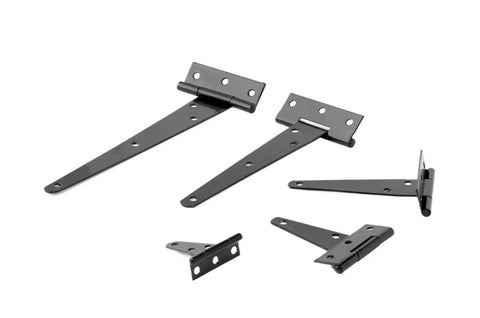 Heavy Duty T Shape Barn Door Hinges Crafted From Sleek Black Iron Deliver Smooth As Butter Sliding Action For Rustic Furniture.