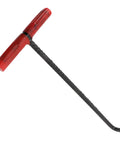 Heavy Duty Multi Function Manhole Cover Lifter With Thick T Shaped Handle For Roller Shutters And Sliding Doors Top Notch No Sweat Pulling Tool Set Pro Grade, solid steel with red handle.