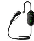 Road Trip Ready Portable EV Charger With Adjustable 32 Amp And 16 Amp Modes For Lightning Fast Home Or Garage Charges Slick Type 2 Plus J1772 Adapter EVSE with digital display.