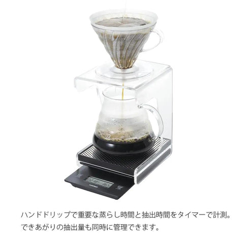 Clear Acrylic V60 Coffee Dripper Stand With Built In Drip Catcher Tray And Sturdy Pour Over Support Rack For Home Barista Brew Setup, 02 size filter in use.