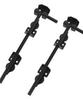 12 Inch Heavy Duty Carbon Steel Ground Drop Gate Latch With Rust Resistant Black Finish For Secure Double Yard Fence Doors, displayed in pairs.