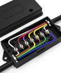 Top Shelf 7 Way Trailer Terminal Box With Color Coded Screw Terminals For Quick Wiring Hookup showing internal wiring and connections.